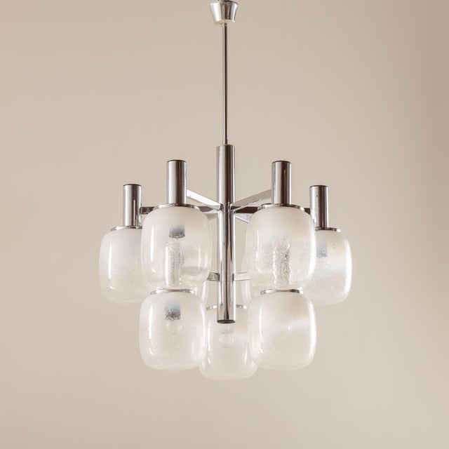 1970s Vintage Murano Glass Chandelier by Targetti Sankey, 1970s For Sale - Image 5 of 14