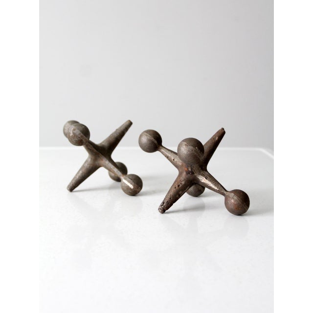Mid 20th Century Mid-Century Cast Iron Jacks Pair For Sale - Image 5 of 8