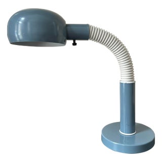Vintage Alsy Gooseneck Flex Desk Lamp in Slate Blue, Circa 1970s For Sale