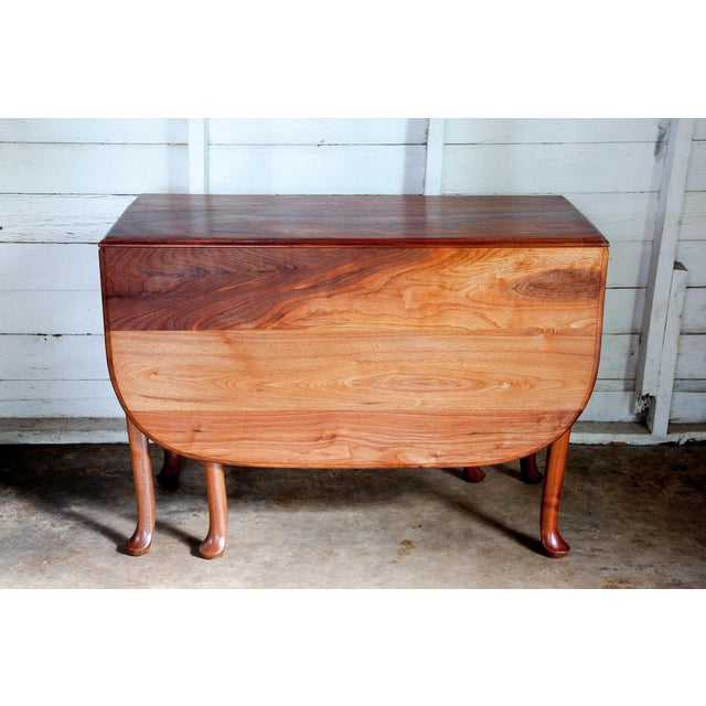 19th Century Early American Walnut Drop-Leaf Dining Table For Sale - Image 11 of 13