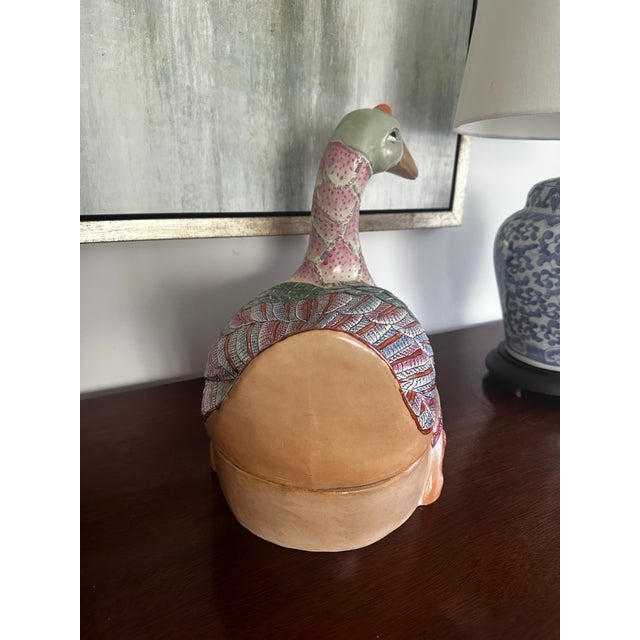 Antique Famille Rose Goose Duck For Sale - Image 9 of 12