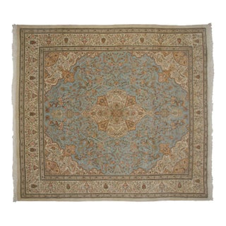 Vintage Tabriz Square Carpet - 11'8" X 12'9" For Sale