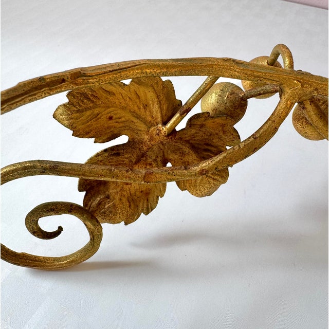 Vintage Gold Gilt Metal Ivy Leaf Bottle Holder For Sale - Image 4 of 8