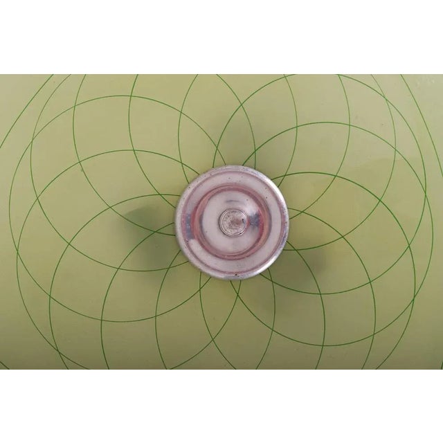 Green Glass & Chrome Hanging Light, 1950s For Sale - Image 8 of 12