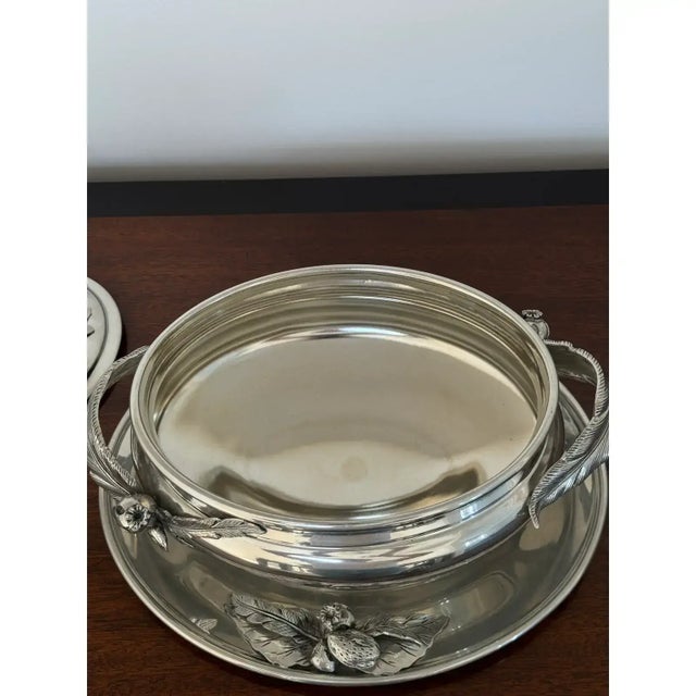 Metal Rare Cipolla Pewter Pheasant Tureen & Under Plate For Sale - Image 7 of 11