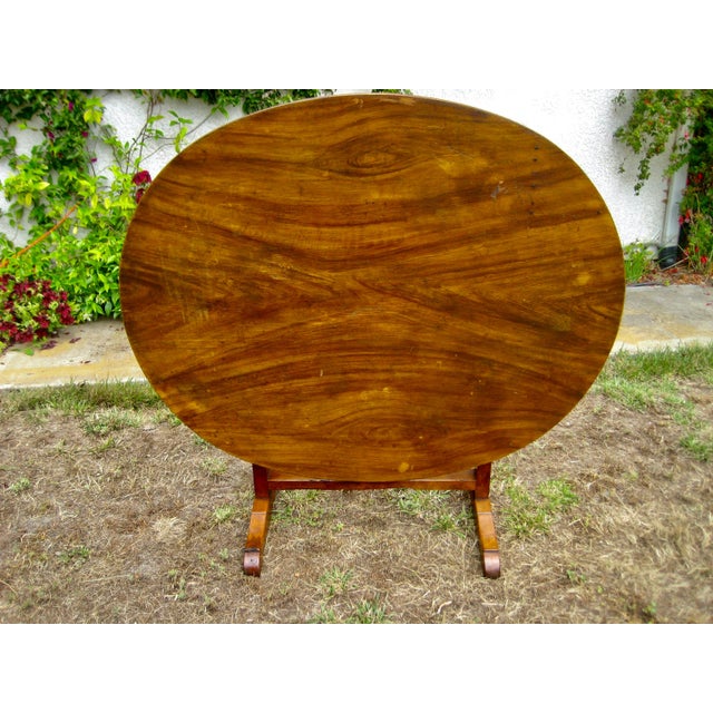 French Country Mid 19th Century French Country Wine Tasting Table Faux Bois Painted Top For Sale - Image 3 of 13