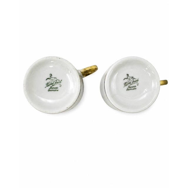 Ceramic Vintage Hertel Jacob Bavaria Equestrian Demitasse Cups Saucers Set 2 Germany - 4 pcs For Sale - Image 7 of 9