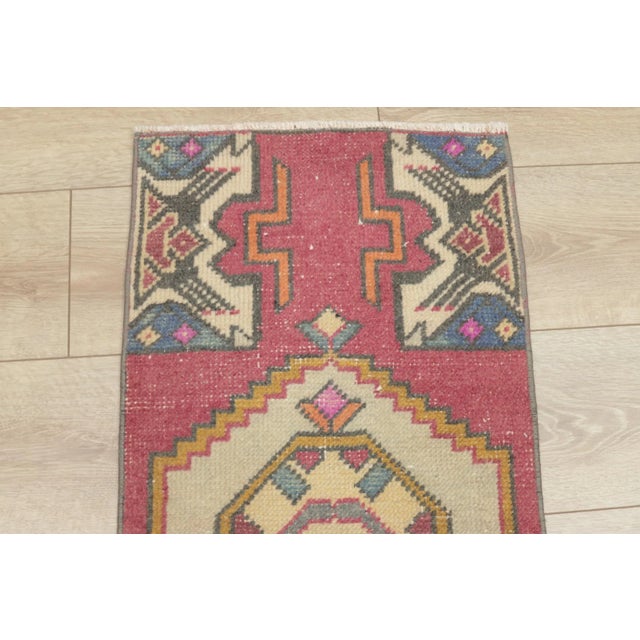 1980s Traditional Red Handmade Yastik Rug For Sale - Image 10 of 13