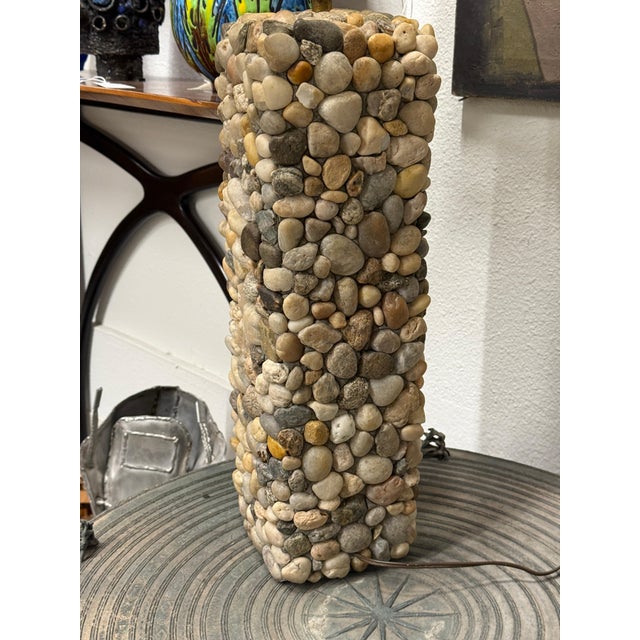Late 20th Century Polished River Rock Lamp For Sale In Palm Springs - Image 6 of 16
