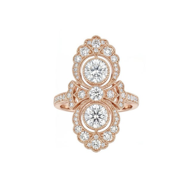 White Kai Heirloom Revival Double Halo Diamond Ring - 3.06ct in 14k Gold (All Sizes Available) For Sale - Image 8 of 9