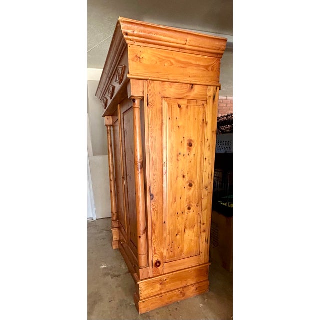 Late 19th Century Antique 19th Century Rustic Wormwood Pine Armoire For Sale - Image 5 of 12