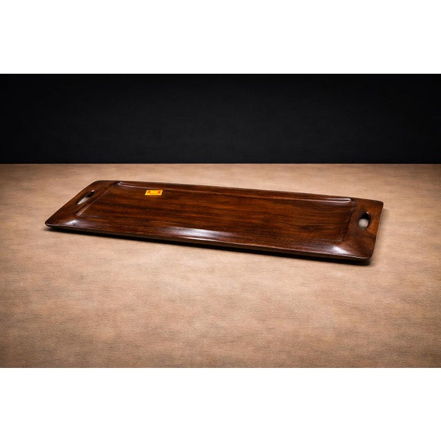 Wood Brazilian Mid-Century Modern Tray in Rosewood, Jean Gillon, 1960s For Sale - Image 7 of 9