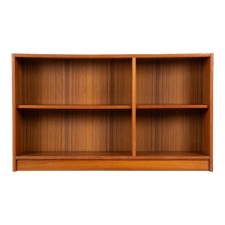 1960s Mid-Century Danish Teak Low Compact Bookcase For Sale