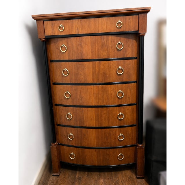 Mid-Century Modern Rare Vintage John Widdicomb Highboy | Essex House Hotel Nyc Origin | Collector’s Piece For Sale - Image 3 of 6