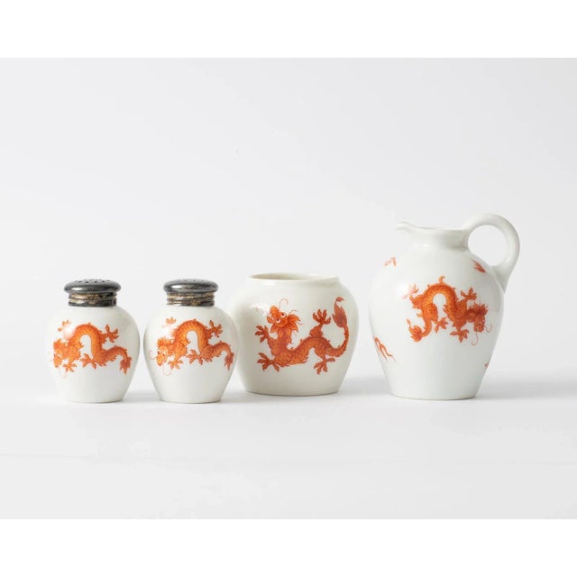 Gray Porcelain and Silver Cruet Set from Thomas, 1930s, Set of 5 For Sale - Image 8 of 11