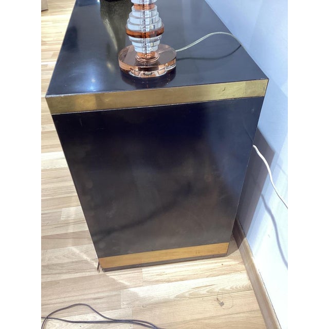 Black Lacquered and Brass Sideboard from Mario Sabot, Italy, 1970s For Sale - Image 15 of 18