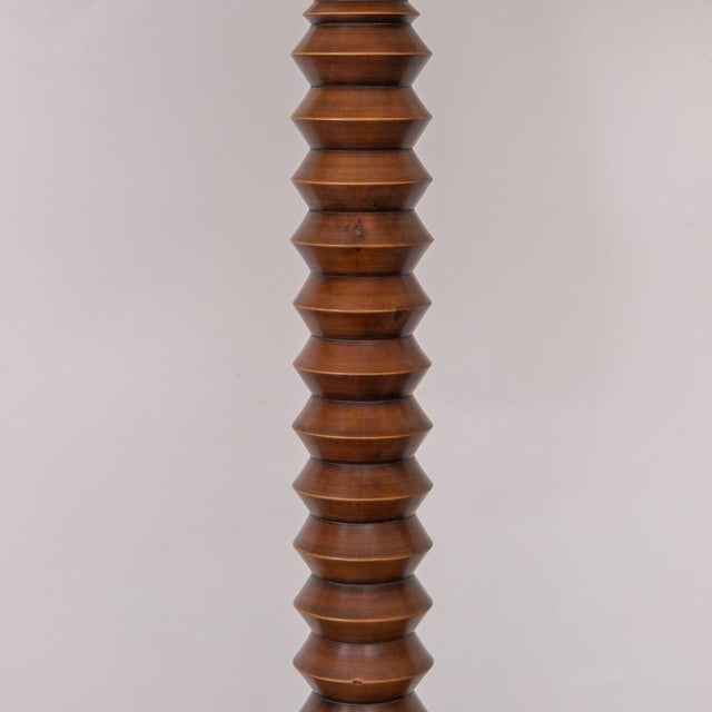 1940s French Carved Wood Floor Lamp and Table by Charles Dudouyt For Sale - Image 11 of 16