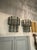 Pair of modern Green and Frosted Murano glass "ice block" sconces. with brass details. Elevate your space with the...