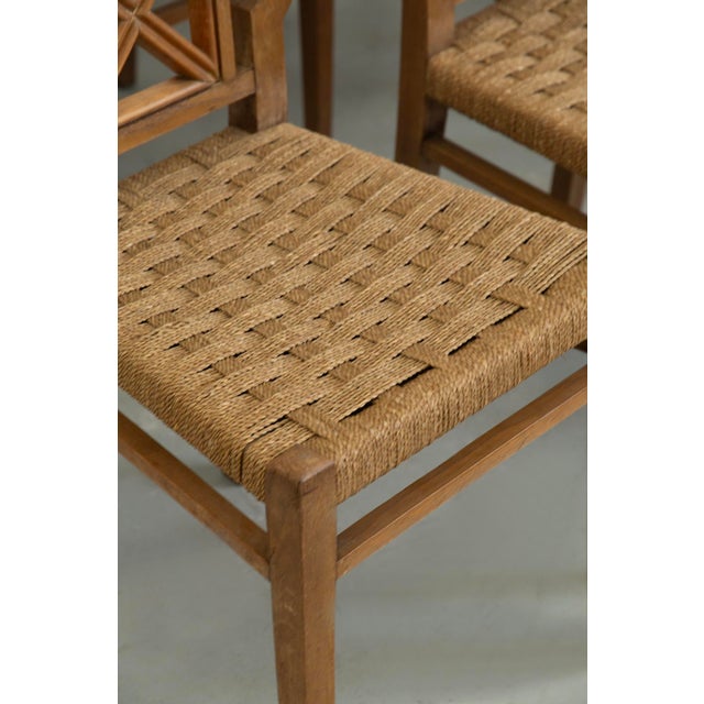 Mid-Century Modern Vintage Italian Dining Chairs by Paolo Buffa, 1950, Set of 8 For Sale - Image 3 of 10