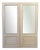 Vintage Glass Doors with Beveled Glass, 1980, Set of 2 For Sale