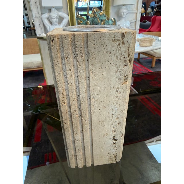 Fratelli Mannelli Italian Travertine Sculptural Vase For Sale - Image 4 of 8