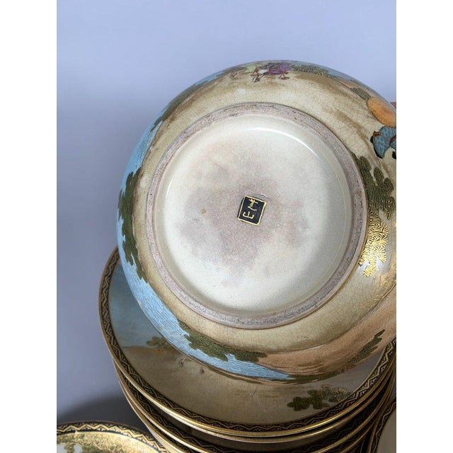 Asian 19th Century Satsuma earthenware tea service, Meiji period - Set of 36 For Sale - Image 3 of 12