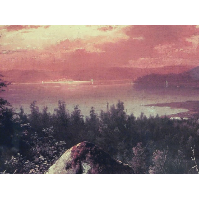 Sunset Glow Hudson River Valley by Albert Bierstadt Reproduction Print For Sale - Image 12 of 13