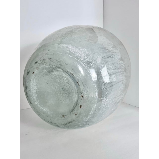 Antique Blown Glass Demijohn or Decanter | Aged Light Turquoise For Sale - Image 10 of 12