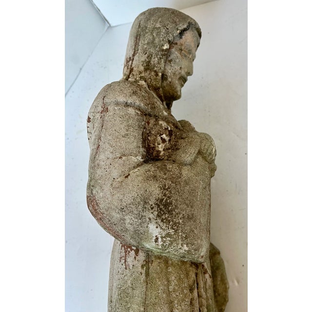 Vintage Saint Francis of Assisi Concrete Garden Statue For Sale - Image 9 of 18