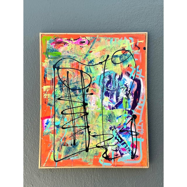 Late 20th Century Vintage Aboriginal Abstract Oil on Canvas For Sale - Image 5 of 12