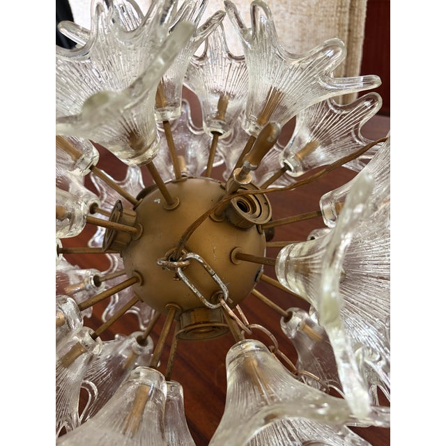 Vintage Italian Murano Style Sputnik Chandelier in the Manner of Paolo Venini "Espirit", 28 Glass Florets For Sale - Image 13 of 18