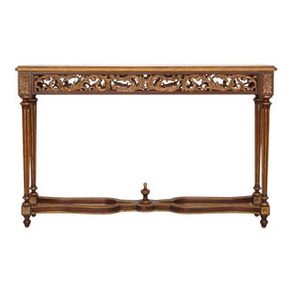 1990s Maitland - Smith Carved Gilt Console Table For Sale