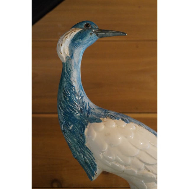 1960s Italian Ceramic Heron Statue For Sale In San Antonio - Image 6 of 9