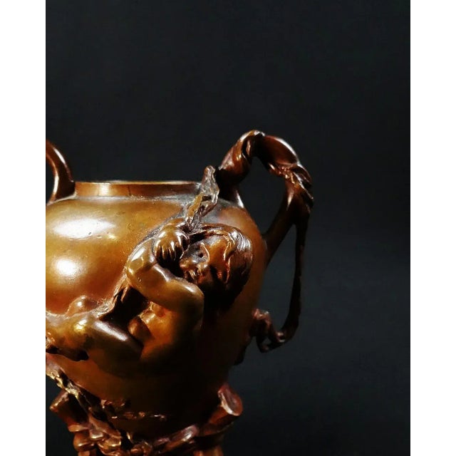 Tripod Vase with Putti in Bronze by Barbédienne, 1890 For Sale - Image 3 of 14