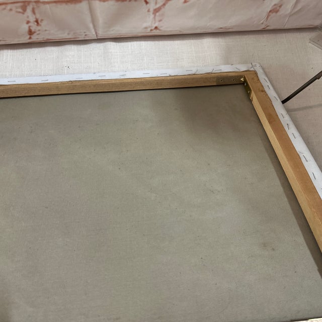 1980s Zhang Hongbin Blue and Green Asian Abstract Painting, Framed or Unframed, Signed by Artist For Sale - Image 10 of 10