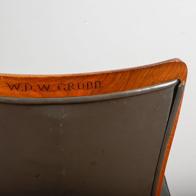 Leather Chair with Printed Logo by W.D.F. Grubb, 2000s For Sale - Image 10 of 18