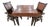 House of Mercier Leather Game Table With Two Chairs For Sale