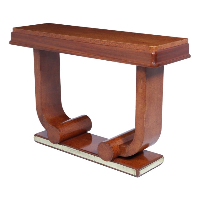 Art Deco French Amboyna Console Table, 1925 For Sale