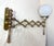 Industrial Antique Expandable Extendable Brass Industrial Electric Wall Sconce Fixture Lamp For Sale - Image 3 of 12