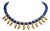 1990s Faceted Lapis Lazuli Beaded Necklace with 22K Gold Spears For Sale