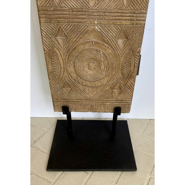 Revelation Tribal Mango Wood Small Forebearers Etching Sculpture For Sale - Image 4 of 6