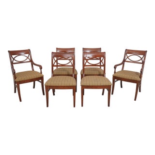 Set of 6 Stickley Regency Style Cherry Dining Room Chairs For Sale
