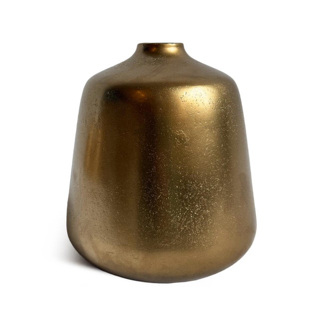 Contemporary Modern Brass Finish Gumdrop Vase For Sale - Image 3 of 6