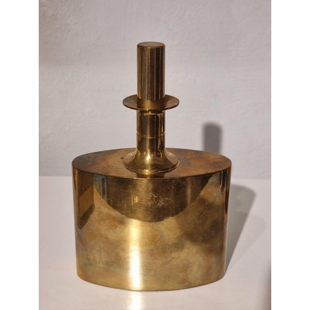 Gilded brass flask with stopper by Pierre Forssell for Skultuna Bruk, Sweden mid-1900s. Skultuna Bruk was founded in 1607....