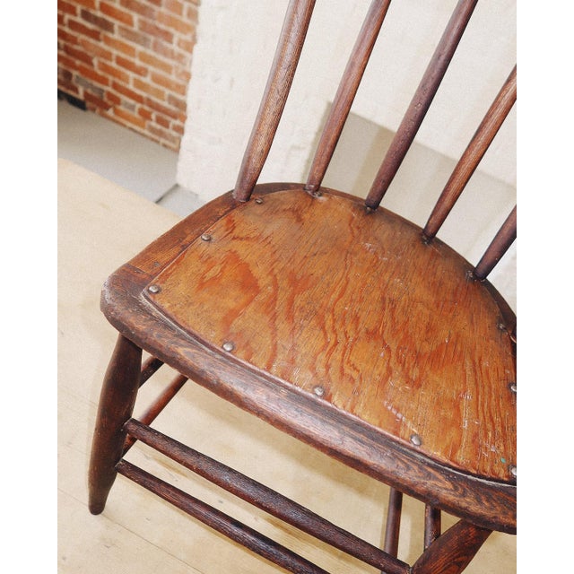 Brown Pair of Vintage Windsor Farmhouse Chairs With Spindle Backs in Solid Wood For Sale - Image 8 of 12