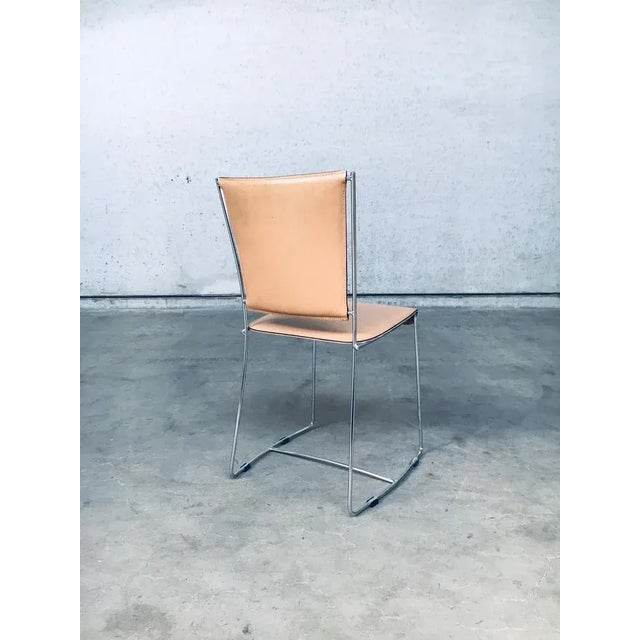 Set of Postmodern Italian Design Leather Dining Chair Set by Segis, 1990s For Sale - Image 9 of 18
