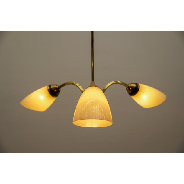 Mid-Century Modern 3-Armed Brass Sputnik Lamp, 1950s For Sale - Image 9 of 15