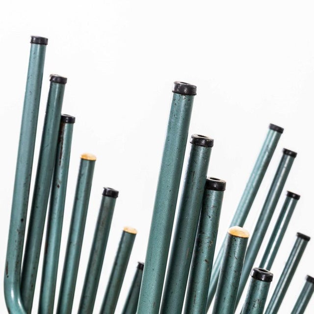 Wood French Steel Green Stacking School Dining Chair from Mullca, 1950s For Sale - Image 7 of 11