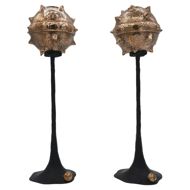 Primus Small Candlesticks by Emanuele Colombi, Set of 2 For Sale