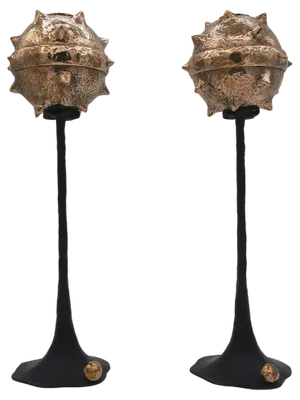 Primus Small Candlesticks by Emanuele Colombi, Set of 2